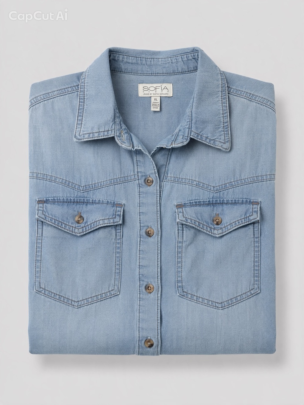 Women’s Sofia Jeans by Sofia Vergara oversized boyfriend denim shirt